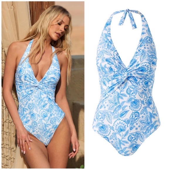 NEW Melissa Odabash Zanzibar halter swimsuit